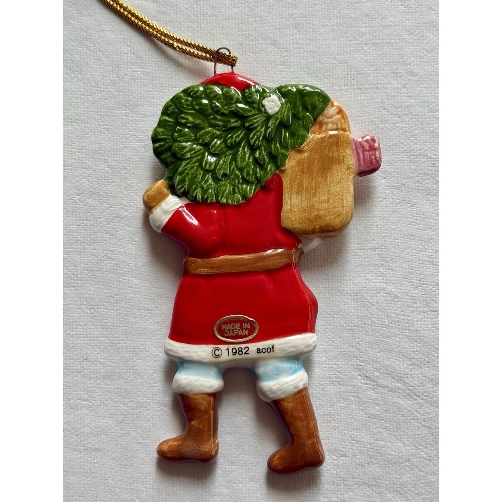 VINTAGE 1982 A COMPANY OF FRIENDS Ceramic Victorian Santa Ornaments Set of 3 NEW - Picture 5 of 14